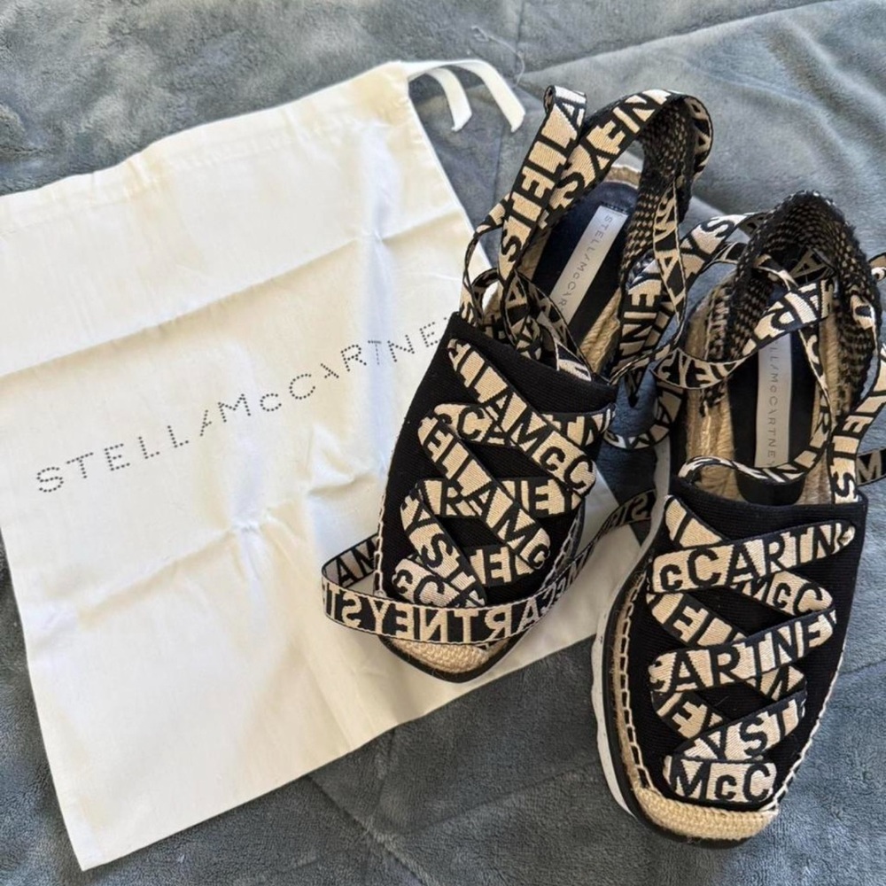 Stella McCartney Black and Cream Espadrilles